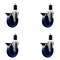Service Caster 5'' Solid Poly Swivel 1-1/2'' Expanding Stem Caster Set with Brake, 4PK SCC-EX20S514-SPUS-PLB-112-4 - alternate 1